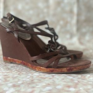 Brown Sandolino Wedge Heels/Sandals 8M